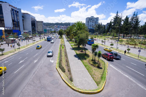 modern avenue in Quito Ecuador