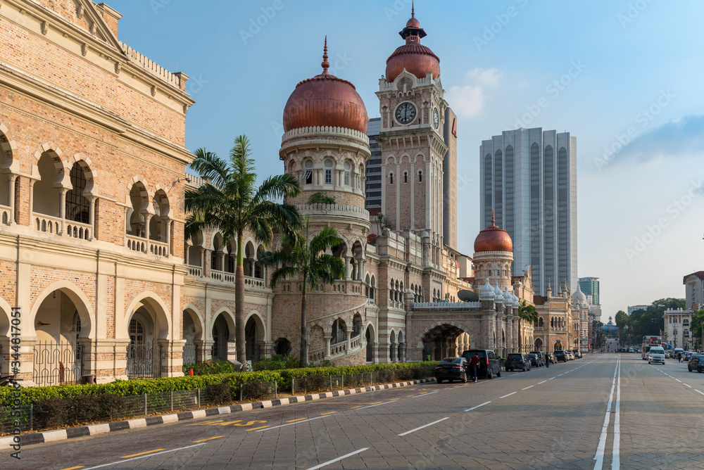 The Sultan Abdul Samad Building, build 1897 in Mughal architecture, in the historical centre of Kuala Lumpur, the capital of Malaysia