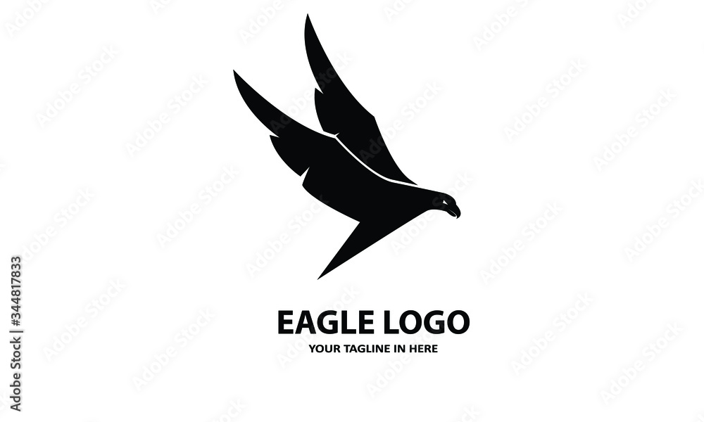 silhouette A simple eagle, suitable for business symbols or logos silhouette A simple eagle, suitable for business symbols or logos