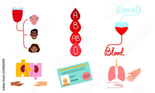 System of donors and donation of blood vector illustration