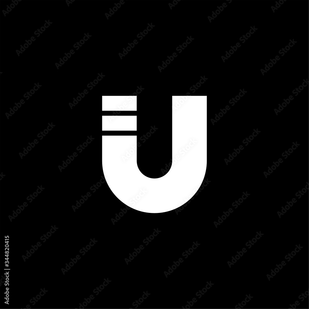 Vector Bold Geometric Fading Lines Logo Letter U Vector Bold Geometric Fading Lines Logo Letter U