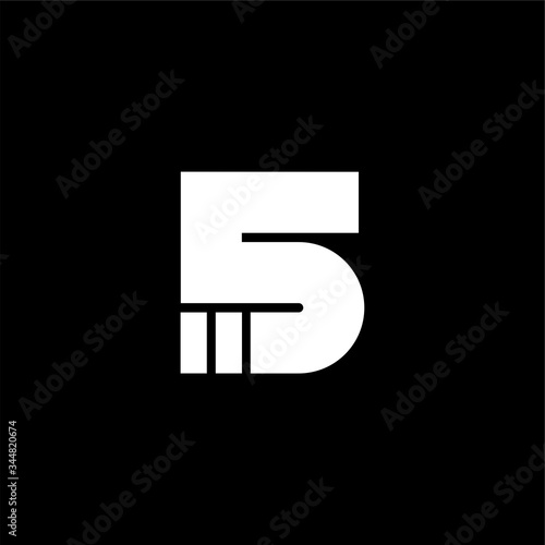 Vector Bold Geometric Fading Lines Logo Number 5