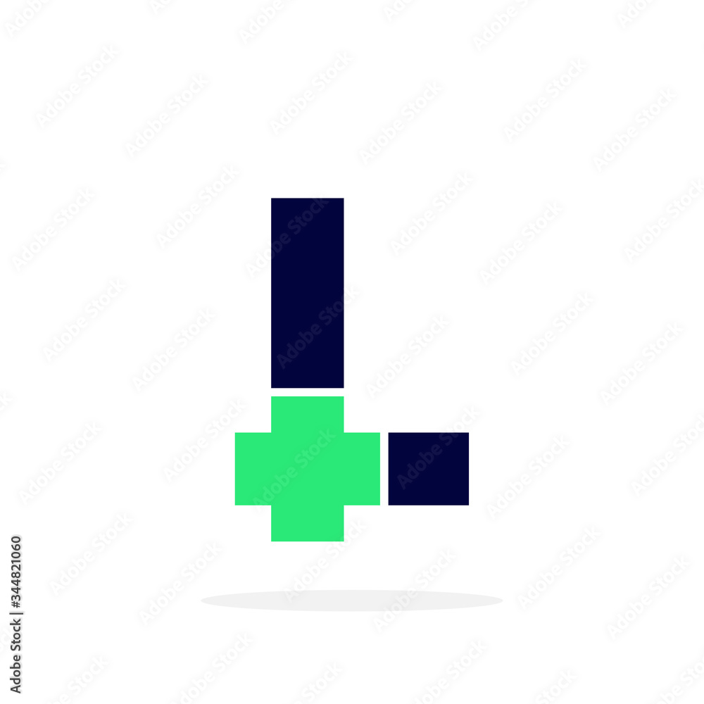 Obraz premium Vector Logo Letter Medical Cross L