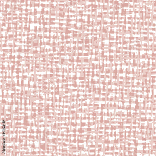 Abstract Hand-Drawn Beige Textile Linen Weave Texture Vector Seamless Pattern. Organic Cross Hatch Style Lines. Geo Farmhouse Tribal Spun Textile. Organic Abstract Linen Print. Rustic Craft Design