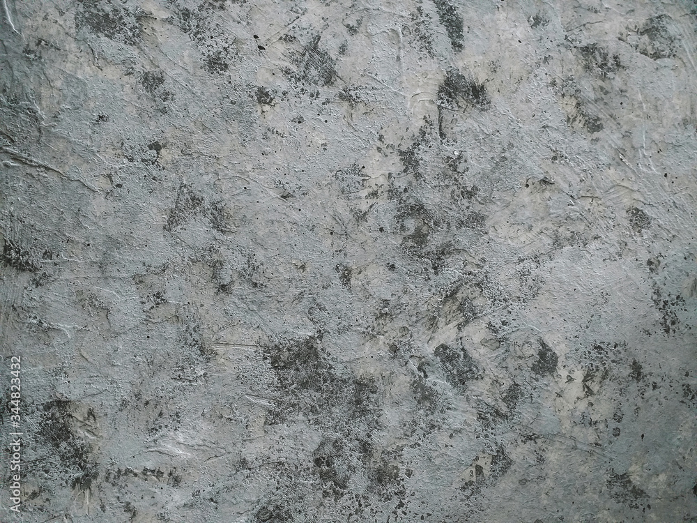 Fototapeta premium Old gray painted concrete with black scuffed rustic background, horizontal orientation, top view. Copy space.