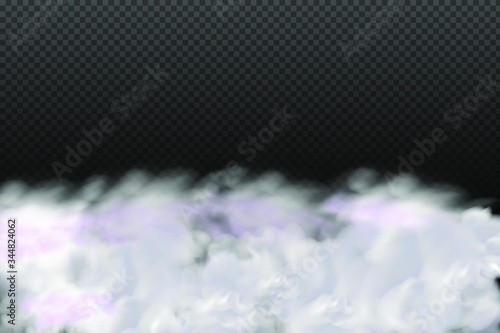 Vector cloudiness ,fog or smoke on dark checkered background.Cloudy sky or smog over the city.Vector illustration.