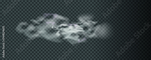 Vector cloudiness ,fog or smoke on dark checkered background.Cloudy sky or smog over the city.Vector illustration.