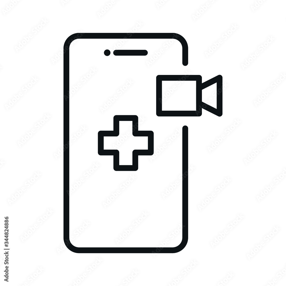 online professional doctor icon, medical consultation app for patients, telemedicine line web icon - editable stroke vector online professional doctor icon, medical consultation app for patients, telemedicine line web icon - editable stroke vector