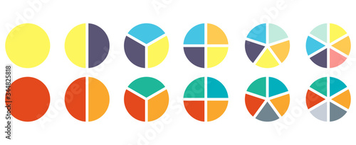 Pie chart set on white background. Vector