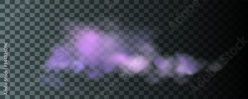 Lilac vector cloudiness ,fog or smoke on dark checkered background.Cloudy sky or smog over the city.Vector illustration.