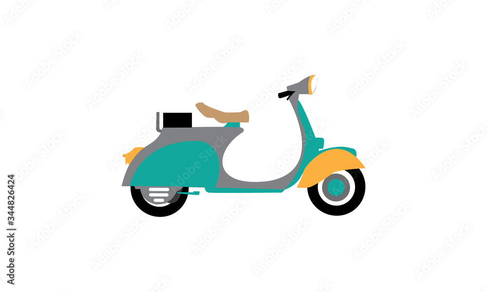 Vector illustration design of a classic Vespa motorcycle