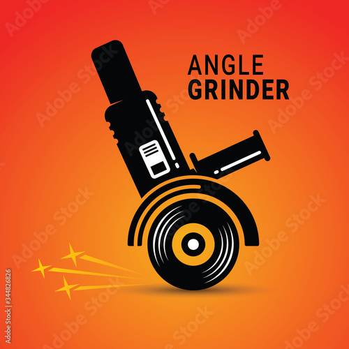 Manual angle grinder vector image