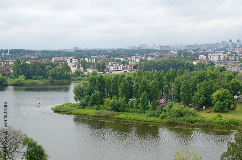 View of the Kotorosl river and the city of Yaroslavl, Russia