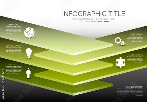 Vector Infographic layers desks template