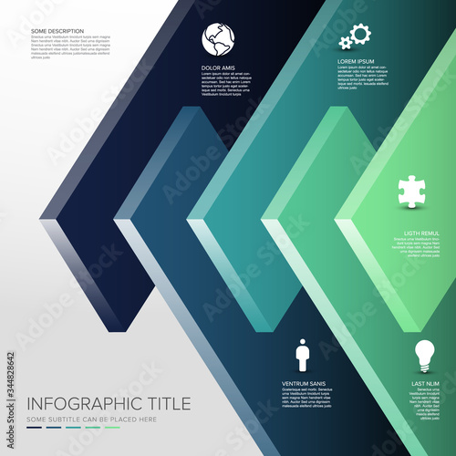 Vector Infographic vertical layers desks template