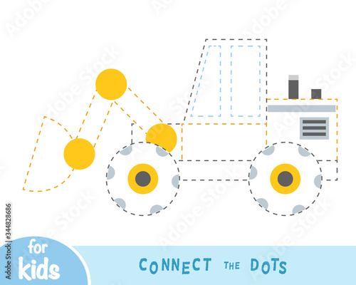 Connect the dots, game for children, Wheel loader