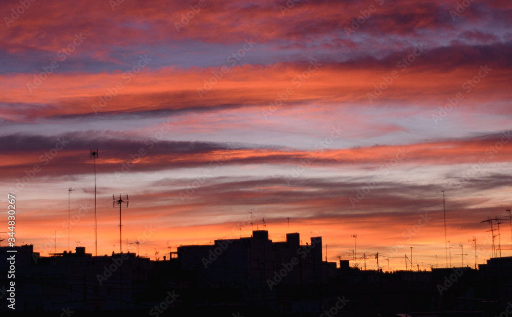 atardecer en la ciudad de Valencia