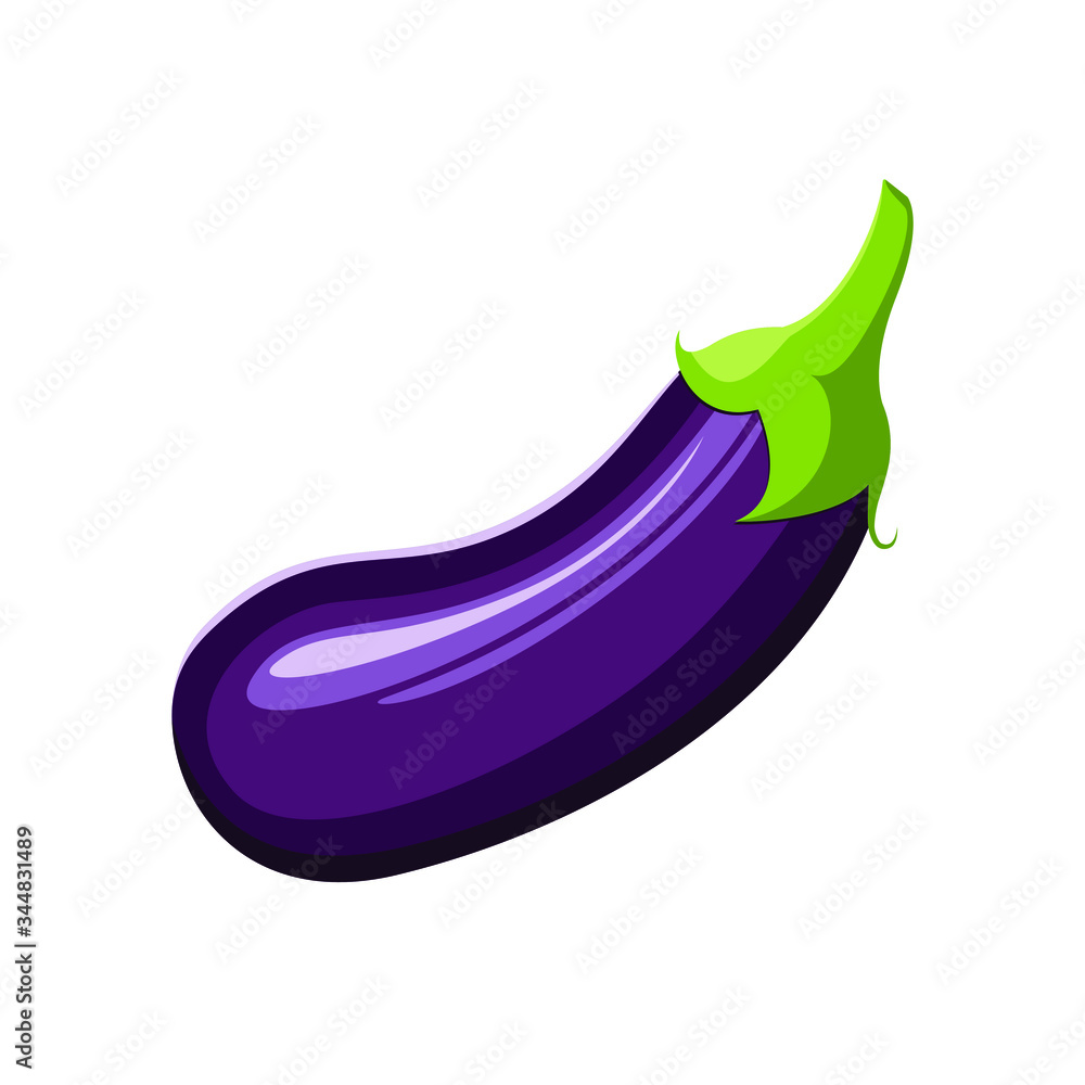 Fototapeta premium Ripe eggplant isolated on a white background.