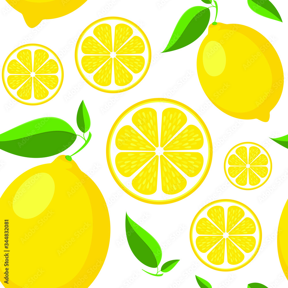 Seamless lemon pattern. Bright yellow fruit background Seamless lemon pattern. Bright yellow fruit background