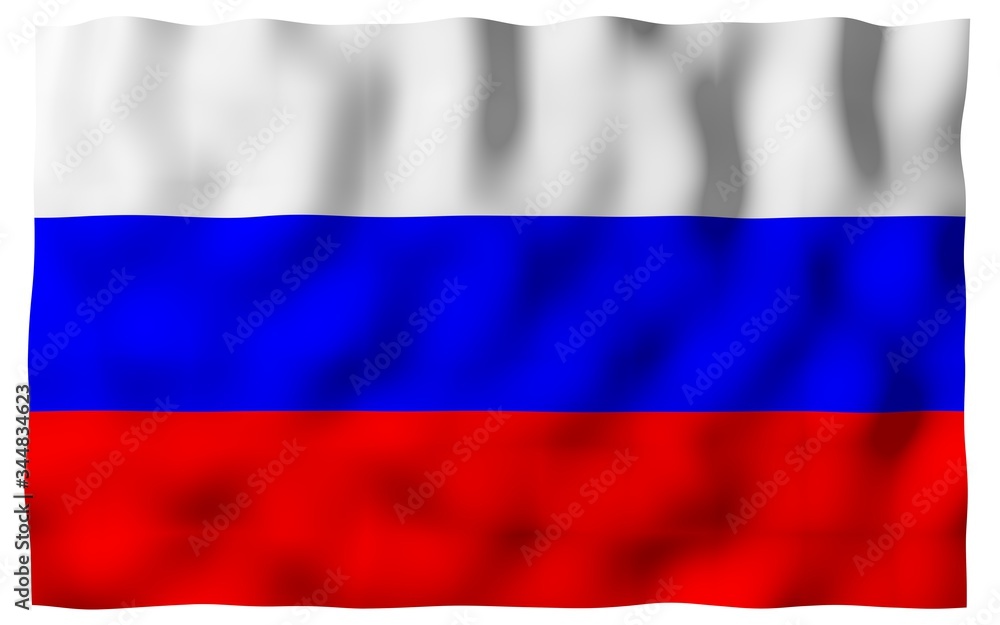 Waving flag of the Russian Federation. The National. State symbol of the Russia. 3D illustration Waving flag of the Russian Federation. The National. State symbol of the Russia. 3D illustration