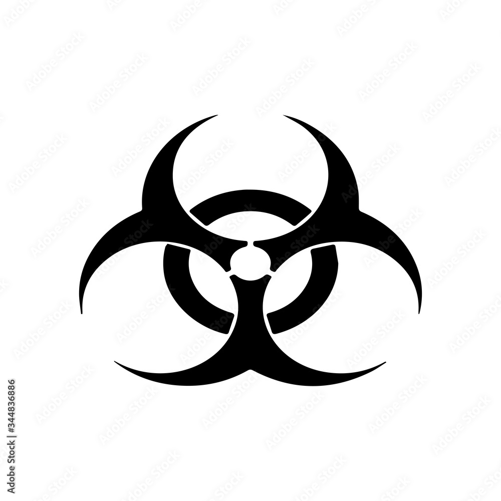 Biohazard Warning Symbol isolated on white background. Biohazard Warning Symbol isolated on white background.