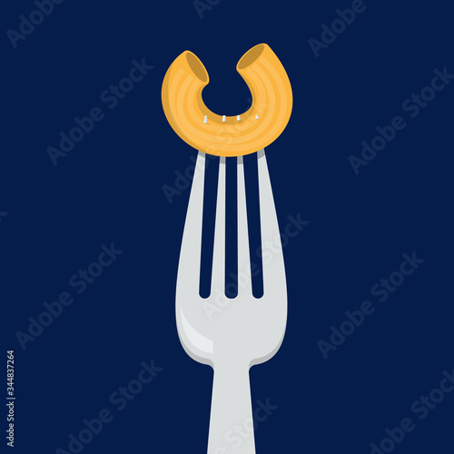 Food on the fork vector isolated. Element for cafe