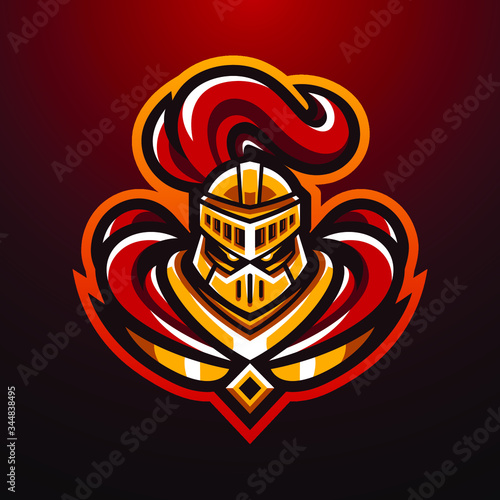 Knight head mascot logo design