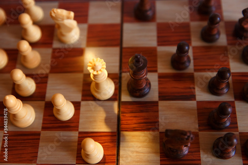 game of chess on a chessboard