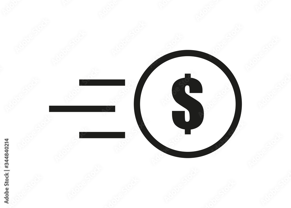 Coin dollar icon. Isolated vector sign symbol. Flat Coin dollar icon. Isolated vector sign symbol. Flat