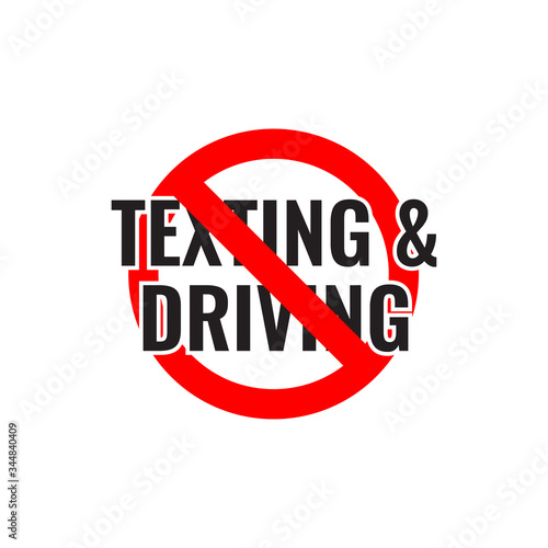 do not texting or chat while driving sign vector