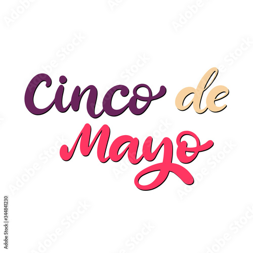 Cinco de Mayo Fiesta festival vector illustration. May 5, holiday in Mexico. Banner, party poster design with lettering. Hand drawn phrase.