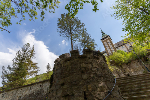 The famous Lilafured palace and the Bukk mountains in the background photo