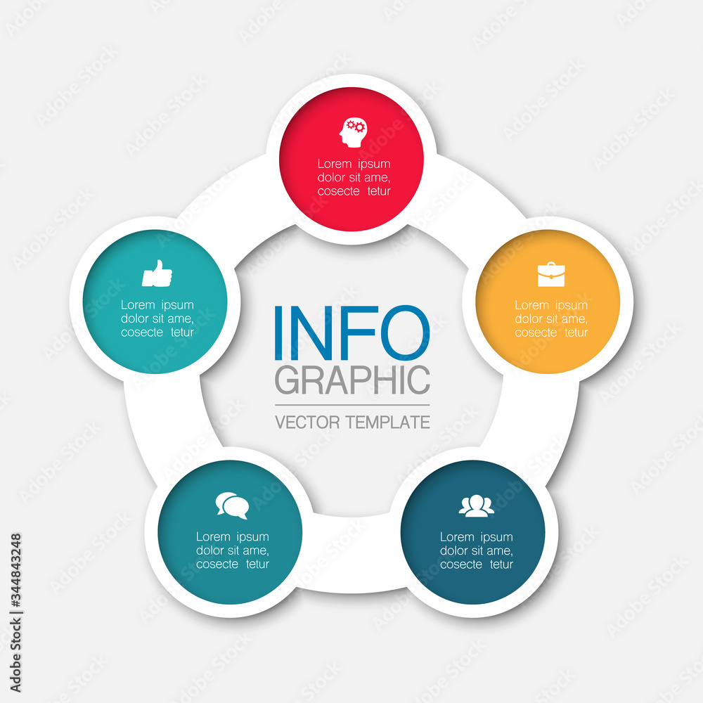 Vector iInfographic template for business, presentations, web design, 5 options. Vector iInfographic template for business, presentations, web design, 5 options.