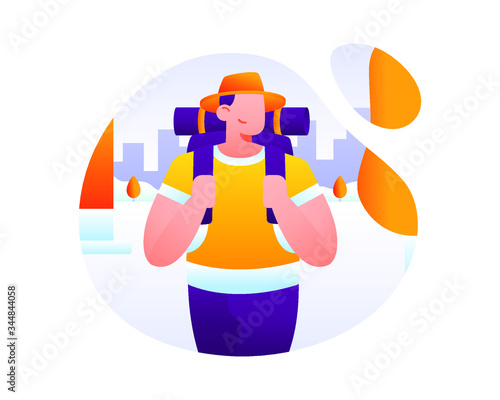 Backpacker Illustration Concept