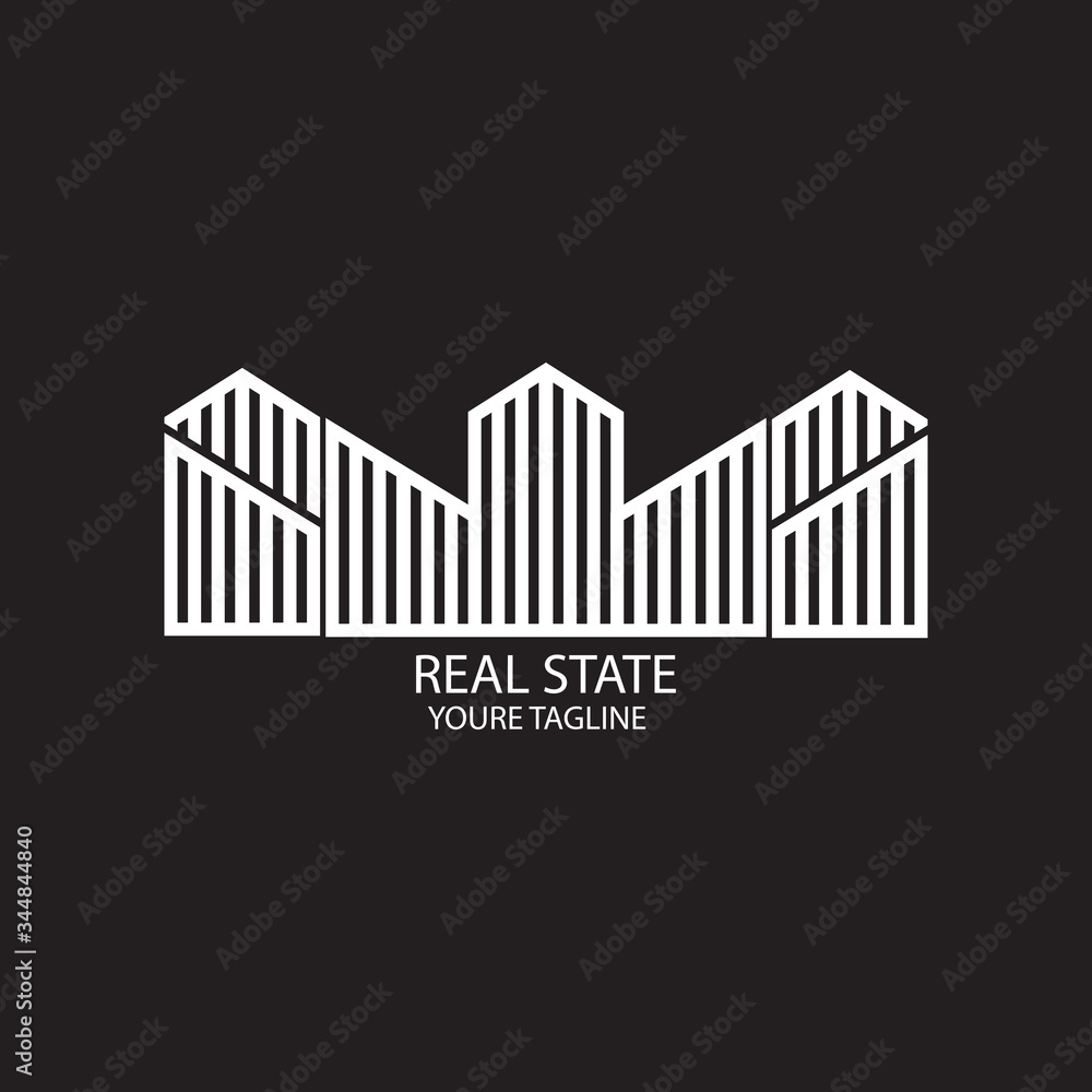 Real state logo design. illustration vector art. line Real estate logo, House, icon,
