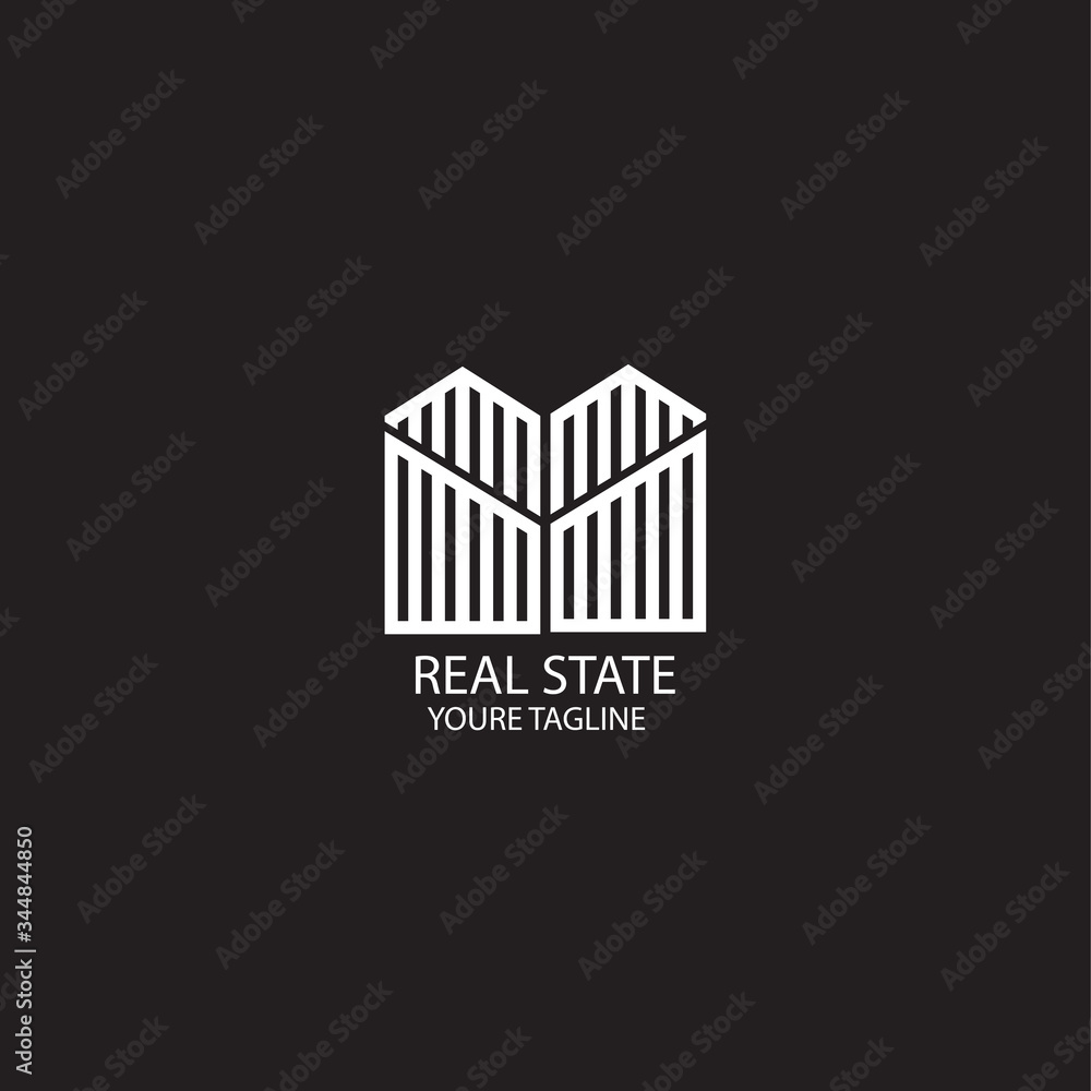 Real state logo design. illustration vector art. line Real estate logo, House, icon,