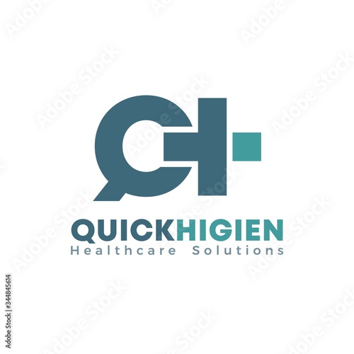 Letter QH Logo for Health Care Business