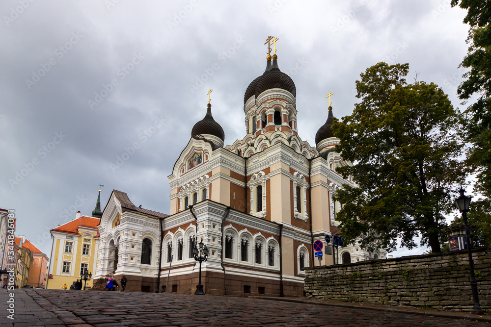Alexander Nevsky Cathedral in the Old Town of Tallinn, Estonia.
