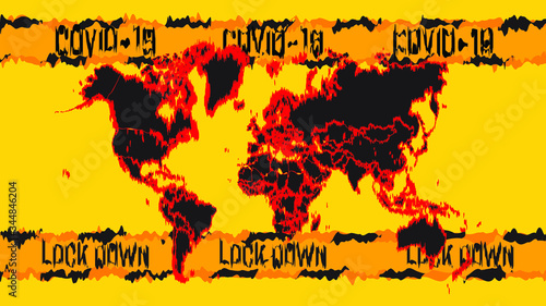 World infected by corona virus. lockdown. vector illustration