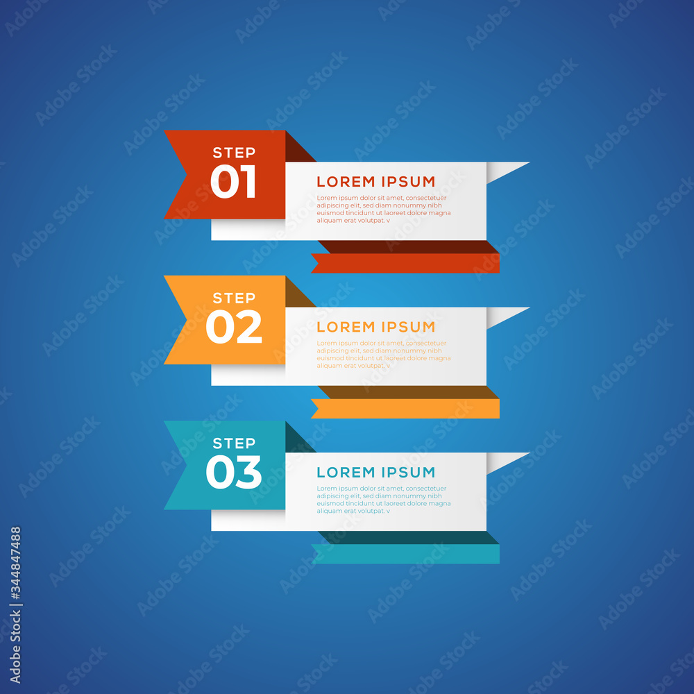 Simple infographic with 3 elements. Can be used for workflow layout, diagram, annual report, web design, flow chart and presentation. 3 options, parts, steps, processes in origami and flat style Simple infographic with 3 elements. Can be used for workflow layout, diagram, annual report, web design, flow chart and presentation. 3 options, parts, steps, processes in origami and flat style