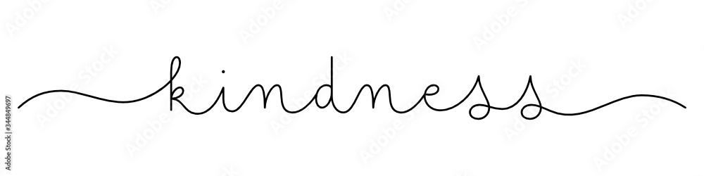 KINDNESS black vector monoline calligraphy banner with swashes KINDNESS black vector monoline calligraphy banner with swashes