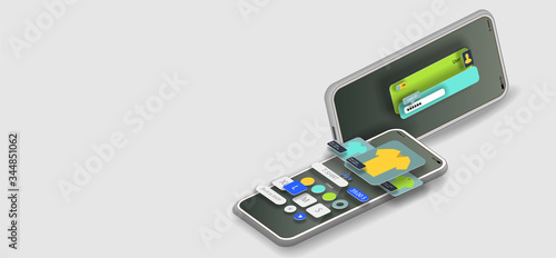 Mobile app for selling clothing on the phone screen and the account entry interface