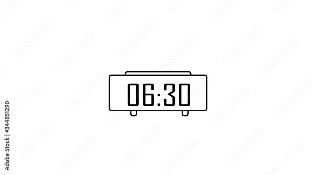 Digital alarm clock displaying illustration Digital alarm clock displaying illustration
