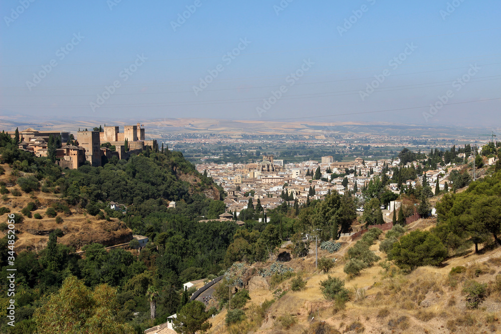 Granada landscape, with the Alhambra and the city in the background