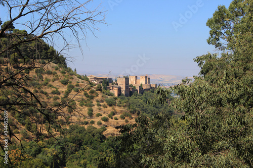 Landscape of the monument of the Alhambra in Granada, in Spain
