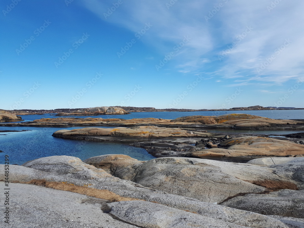 Landscape with a rocky coast by the sea - Verdens Ende 