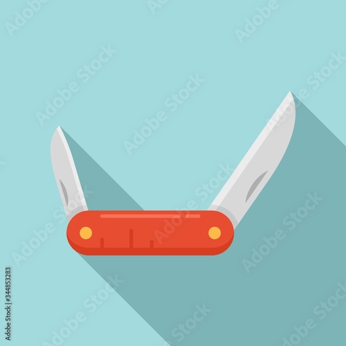 Hiking knife icon. Flat illustration of hiking knife vector icon for web design