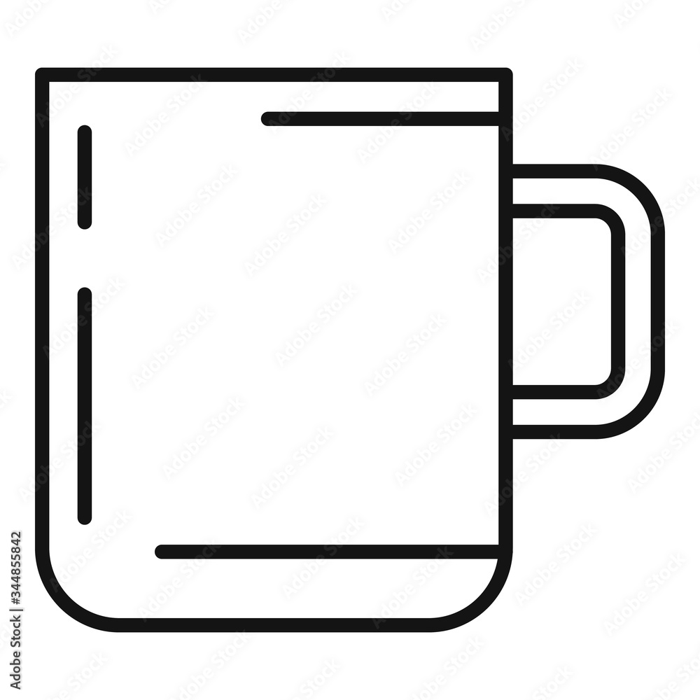 Camping steel cup icon. Outline camping steel cup vector icon for web design isolated on white background Camping steel cup icon. Outline camping steel cup vector icon for web design isolated on white background