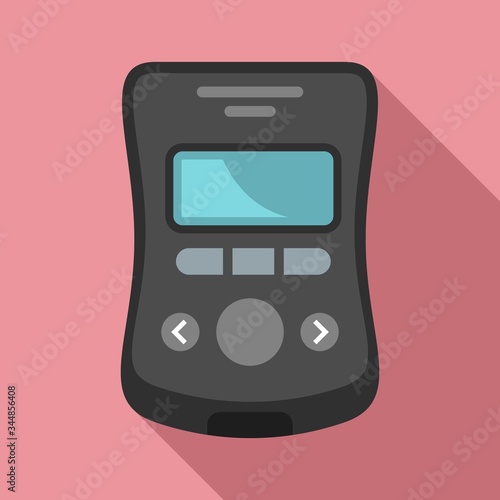 Diabetes glucometer icon. Flat illustration of diabetes glucometer vector icon for web design