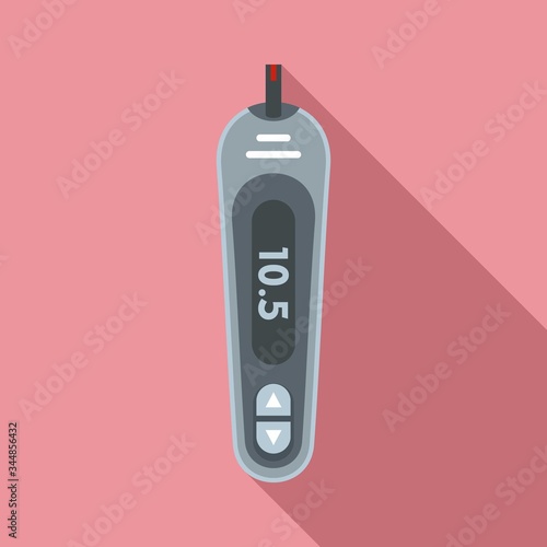 Blood glucometer icon. Flat illustration of blood glucometer vector icon for web design